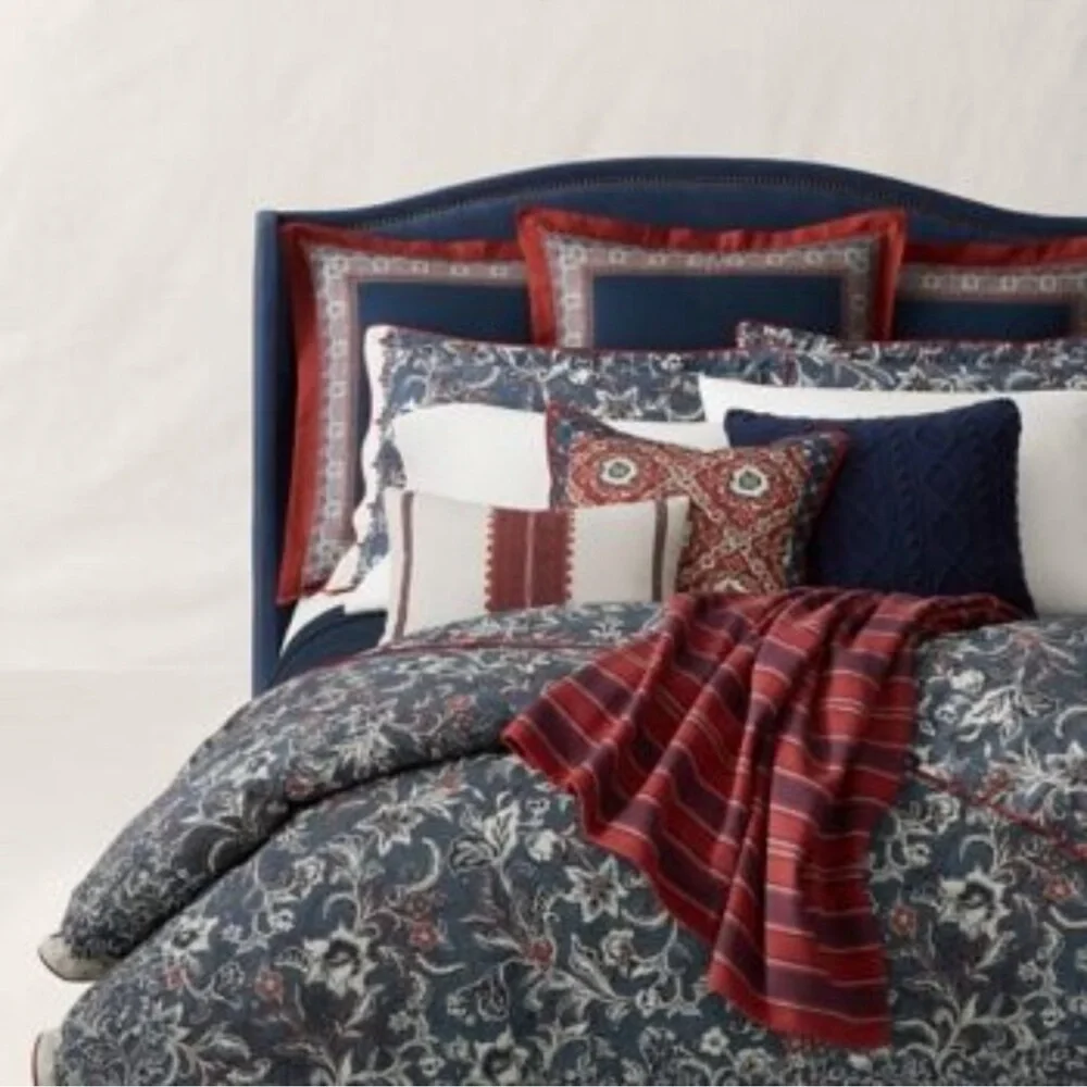 Ralph Lauren-Home-Full/Queen Mirabelle Blue Fushia Floral Duvet Cover NWT